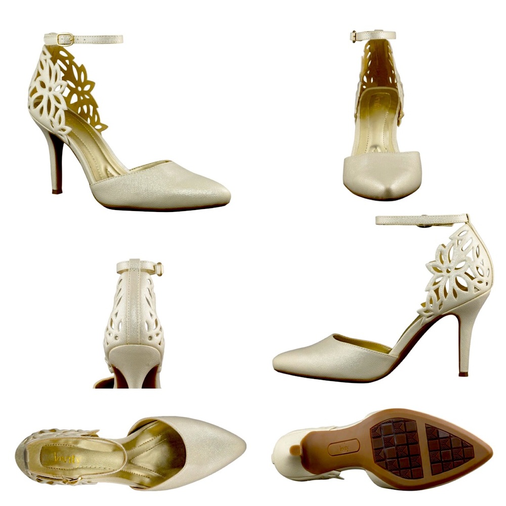 Tia Levity Ivory Heels Size 6.5